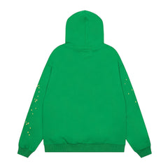 Sp5der Gold Spider‑Web Green Pullover Hoodie