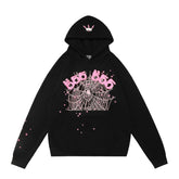 Sp5der 555 Crown Spider‑Web Black Pullover Hoodie