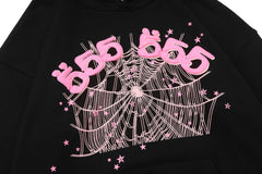 Sp5der 555 Crown Spider‑Web Black Pullover Hoodie