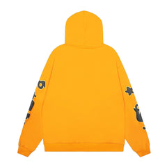 Sp5der Star Graphic Yellow Pullover Hoodie