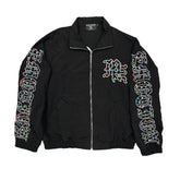 MIXED EMOTION Rhinestone Graphic Zip‑Up Windbreaker Jacket