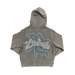 MIXED EMOTION Blindfolded Angel Graphic Full‑Zip Hoodie
