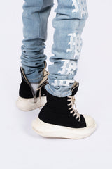 MIXED EMOTION Vertical Character Print Slim‑Fit Jeans