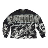 Emotion Alien Rock Band Graphic Black Long‑Sleeve Shirt