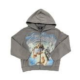 MIXED EMOTION Blindfolded Angel Graphic Full‑Zip Hoodie