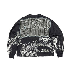 Emotion Alien Rock Band Graphic Black Long‑Sleeve Shirt