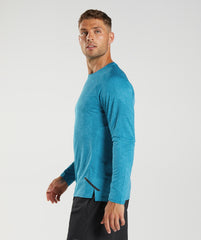 Gymshark Apex Long Sleeve T-Shirt - Atlantic Blue/Shark Blue