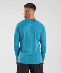 Gymshark Apex Long Sleeve T-Shirt - Atlantic Blue/Shark Blue