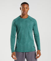 Gymshark Apex Long Sleeve T-Shirt - Woodland Green/Hoya Green
