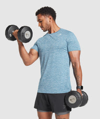 Gymshark Arrival Marl T-Shirt - Utility Blue/Fresh Blue Marl