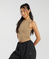 Gymshark Cotton Strappy Midi Tank - Deep Fawn Brown