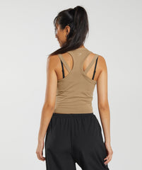 Gymshark Cotton Strappy Midi Tank - Deep Fawn Brown