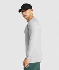 Gymshark Critical 2.0 Long Sleeve T-Shirt - Light Grey Marl