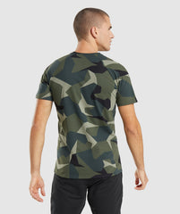 Gymshark Critical T-Shirt - Green Print