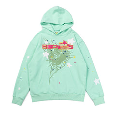 Sp5der Star Splatter 2‑Color Pullover Hoodie