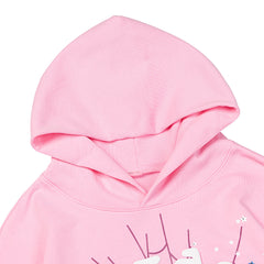 Sp5der Spider‑Web Blue Splatter Pink Pullover Hoodie