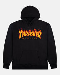 THRASHER FLAME - HOODIE - BLACK