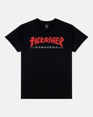 THRASHER Skate Mag Red Logo Black Short‑Sleeve T‑Shirt