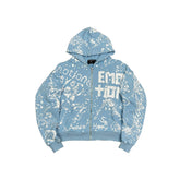 MIXED EMOTION All‑Over Graffiti Print Full‑Zip Hoodie