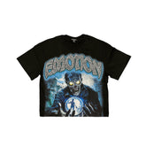 Emotions Never Die Zombie Wizard Vintage Graphic Black Cropped T‑Shirt