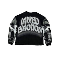 MIXED EMOTION Zombie Horror Graphic Black Long‑Sleeve Shirt