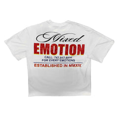 MIXED EMOTION Las Vegas Casino Poker Graphic White Cropped T‑Shirt