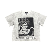 MIXED EMOTION Blindfolded Angel Vintage Cropped T‑Shirt