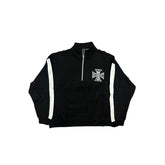 MIXED EMOTION Cross Graphic Quarter‑Zip Pullover Sweatshirt