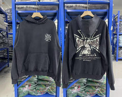 West Coast Choppers Iron Cross Back Logo Hoodie - Vintage Black