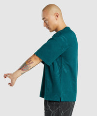 Gymshark Power Short Sleeve Crew - Teal Print