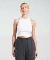 Gymshark Cotton Rib Midi Tank - White