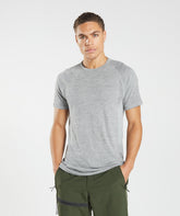 Gymshark Retake Seamless T-Shirt - Light Grey/Black Marl