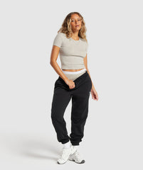 Gymshark Rib T-Shirt - Stone Grey Marl