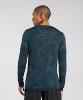 Gymshark Sport Seamless Long Sleeve T-Shirt - Navy/Denim Teal