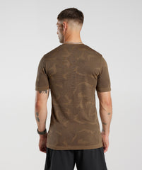 Gymshark Sport Seamless T-Shirt - Fossil Brown/Black