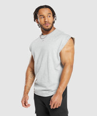 Gymshark Super Natural Cut Off Tank - Light Grey Core Marl
