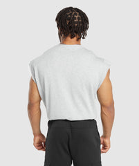 Gymshark Super Natural Cut Off Tank - Light Grey Core Marl