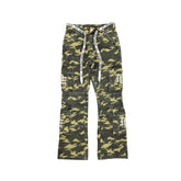 MIXED EMOTION Camo Rhinestone Flare Pants