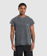 Gymshark Washed Double Layer T-Shirt - Black