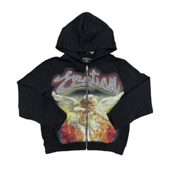 MIXED EMOTION Fire Angel Graphic Full‑Zip Hoodie