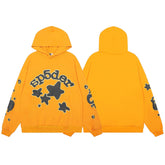 Sp5der Star Graphic Yellow Pullover Hoodie