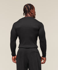 Gymshark Ribbed Long Sleeve T-Shirt - Black