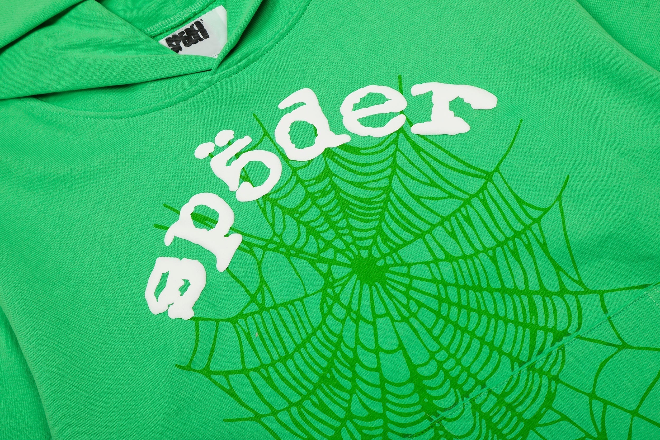 Sp5der Classic Spider‑Web Green Pullover Hoodie