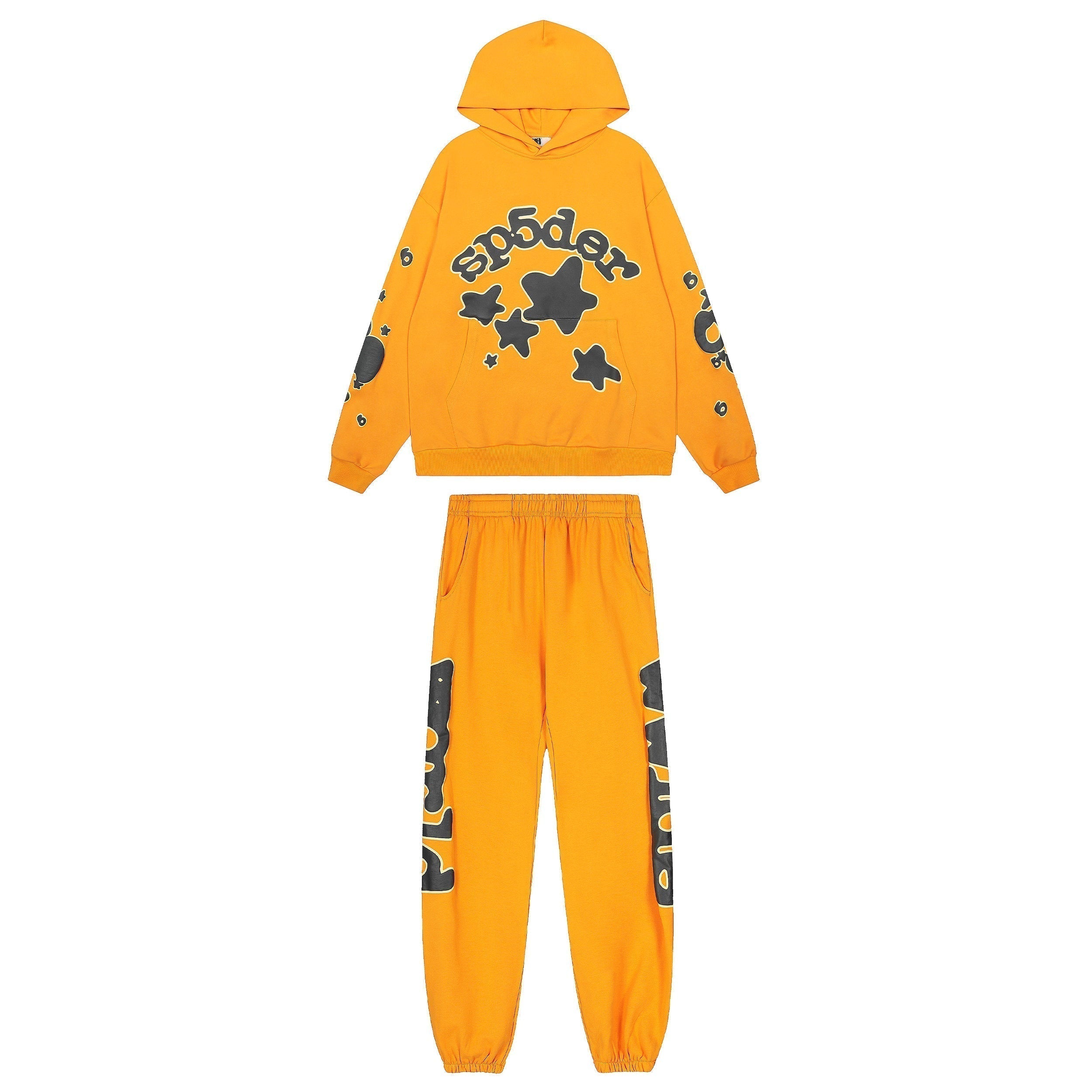 Sp5der Star Graphic Yellow Pullover Hoodie