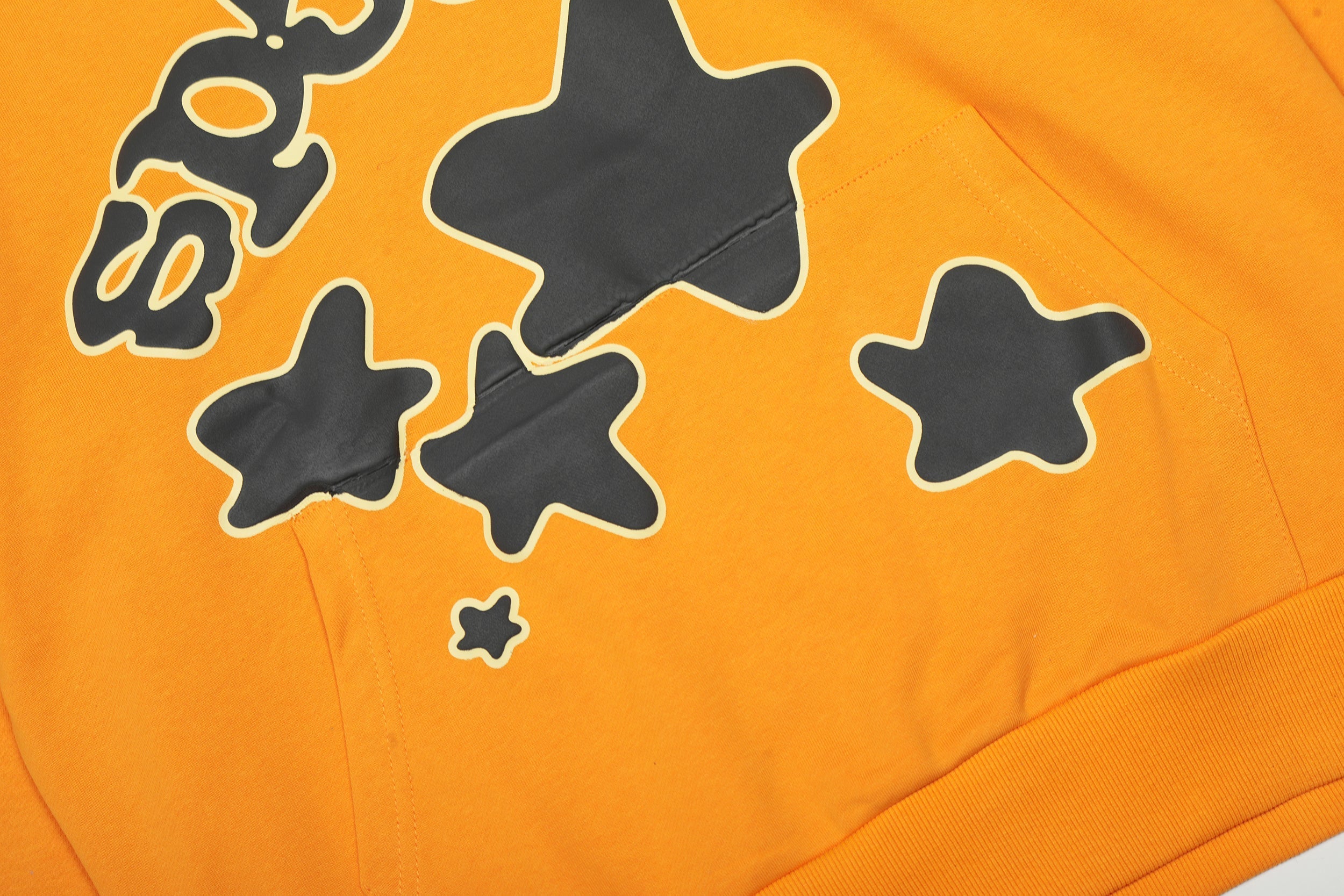 Sp5der Star Graphic Yellow Pullover Hoodie