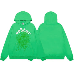 Sp5der Classic Spider‑Web Green Pullover Hoodie