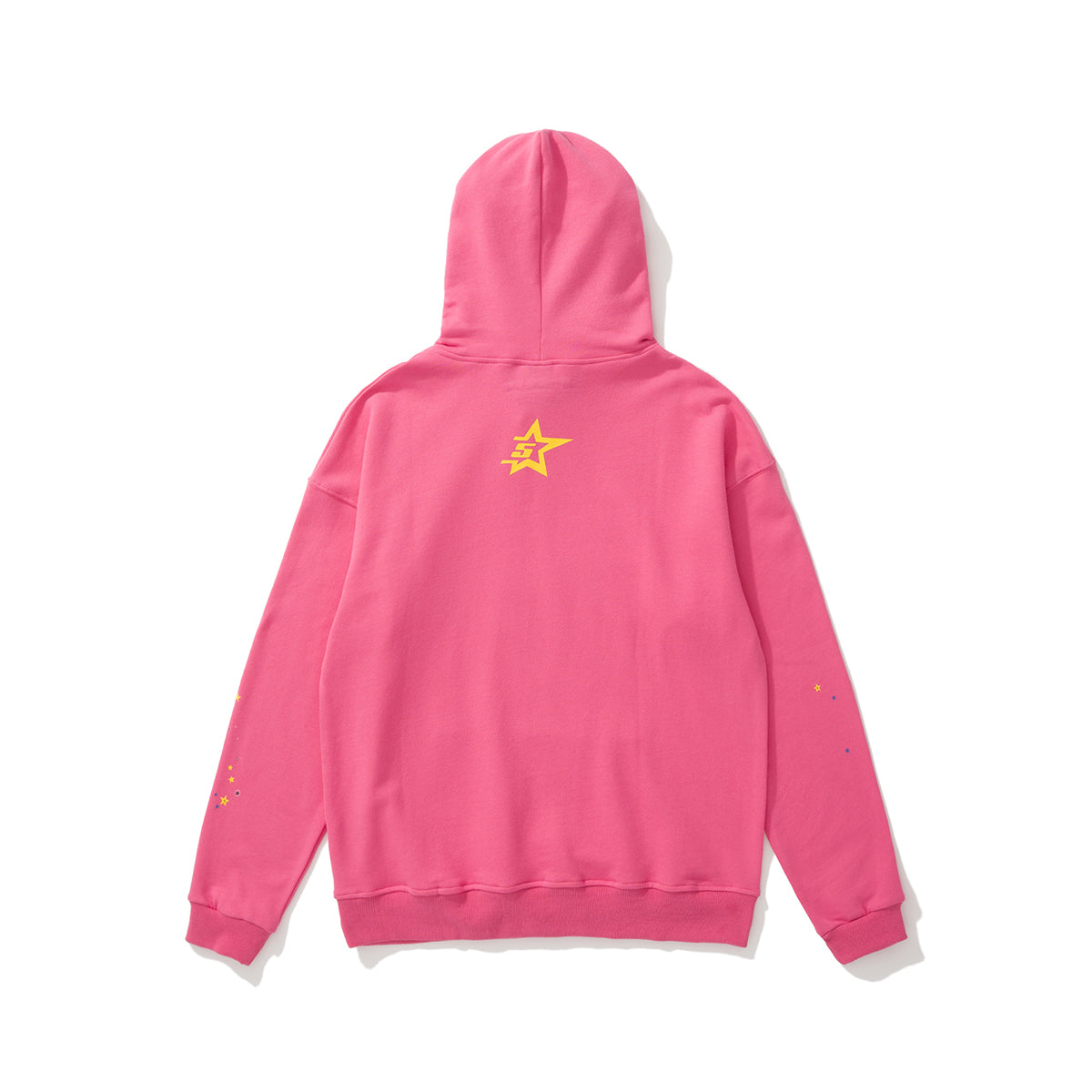 Sp5der Pink Text Spider‑Web 2‑Color Pullover Hoodie
