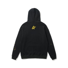 Sp5der Pink Text Spider‑Web 2‑Color Pullover Hoodie