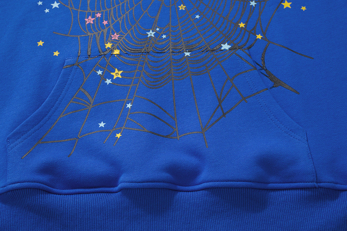Sp5der Splatter Spider‑Web 2‑Color Pullover Hoodie