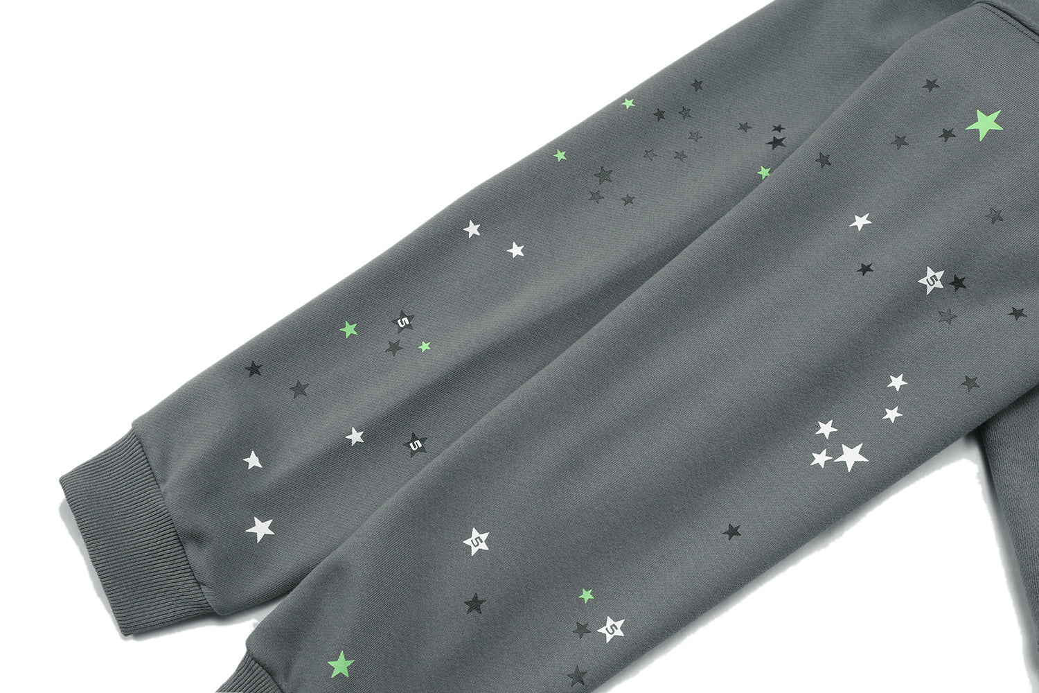 Sp5der Green Text Spider‑Web Dark Grey Pullover Hoodie